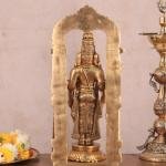 Brass Tirupati Balaji Statue with Hanging Mala | 17" Sacred Masterpiece | 8.5kg Temple Grade Art | Framed Divine Murti | Jaipurio